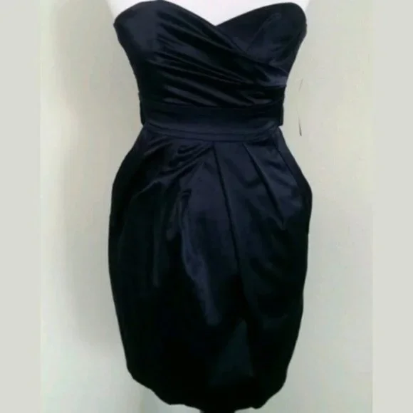 Navy Blue Strapless Dress Size 5 - Picture 2 of 3